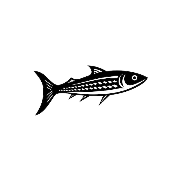 King mackerel fish Icon on White Background Simple Vector Illustration