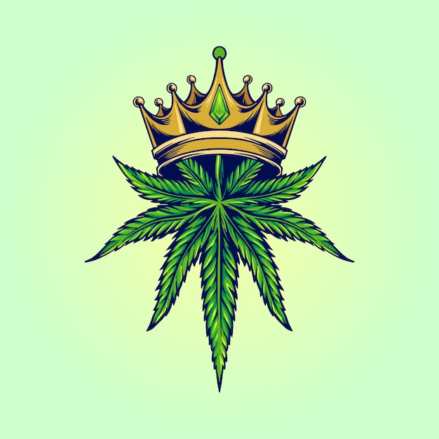 Vector king marijuana logo