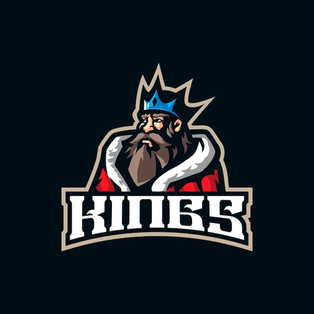 King mascot logo design vector with modern illustration concept style for badge, emblem and tshirt printing. king illustration.