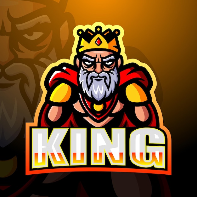 King mascotte esport illustratie