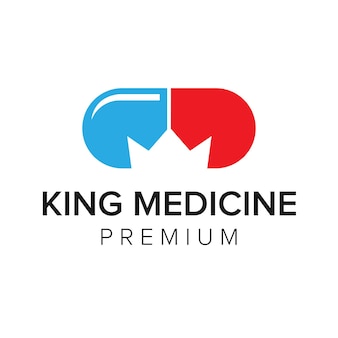 Modello di vettore dell'icona del logo della medicina del re