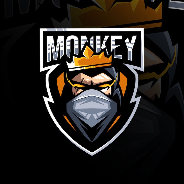 King monkey mascot logo esport template