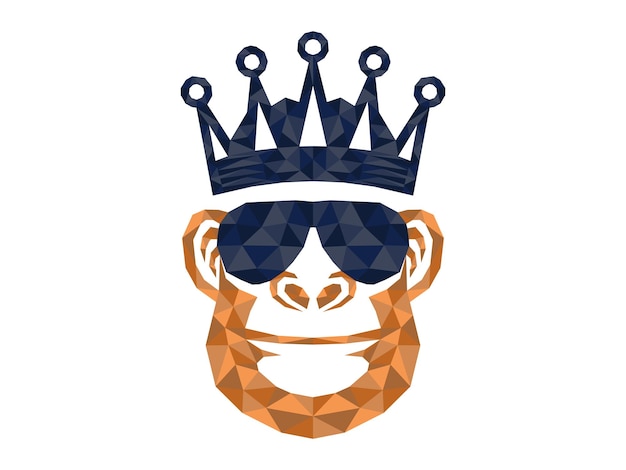 Vector king monkey style polygonal