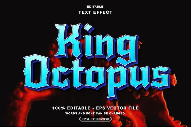 King Octopus 게임 로고 편집 가능한 텍스트 효과