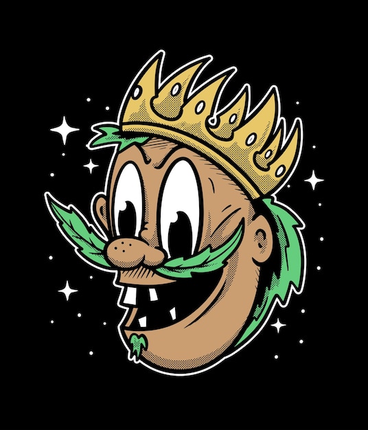 King of cannabis met bladsnor vectorillustratie