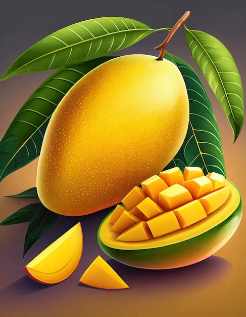 Вектор Король фруктов манго в индии иллюстратор