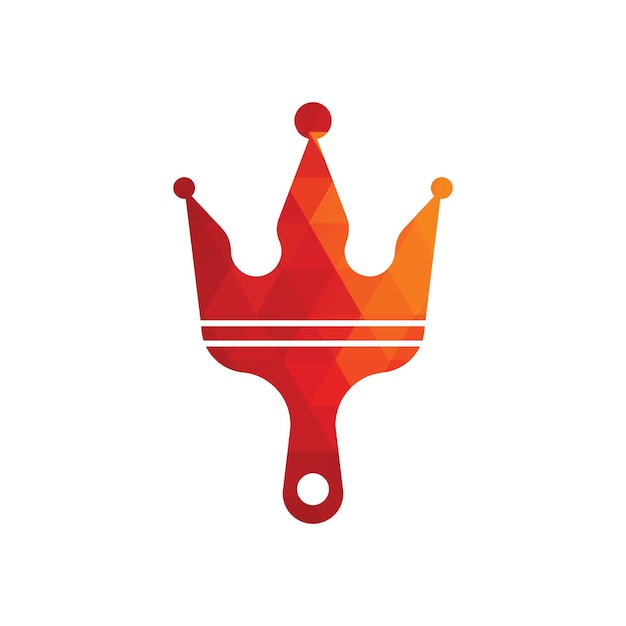 Vector king paint vector logo design crown and paint brush icon