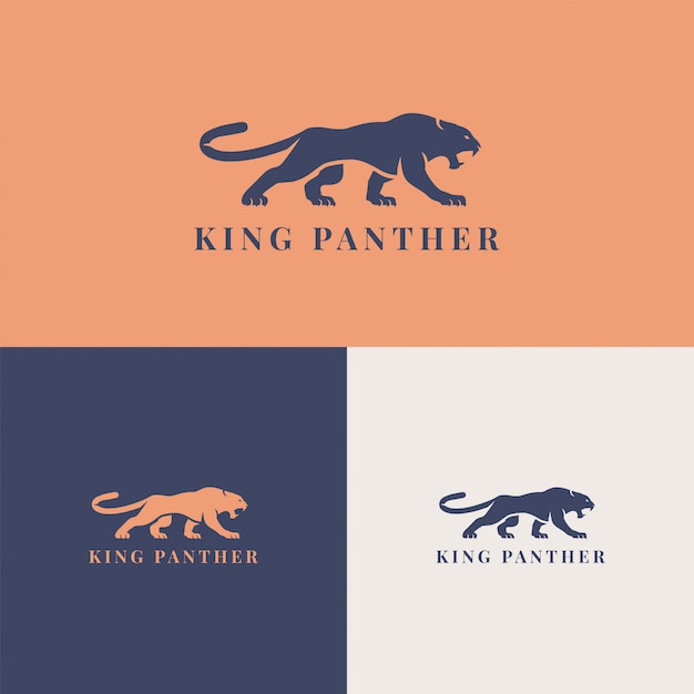 King panther logo sjabloon merk bedrijf