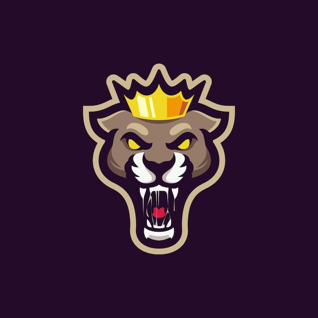 King panther mascotte logo ontwerp