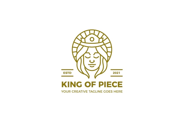 King of Peace Freedom Monoline Logo Template