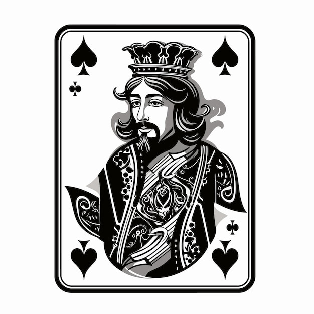 Vector king playing card drawing