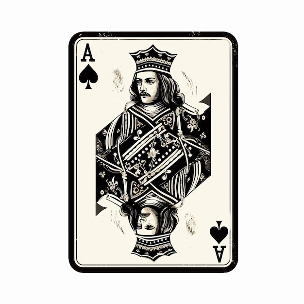 Premium Vector King playing card drawing