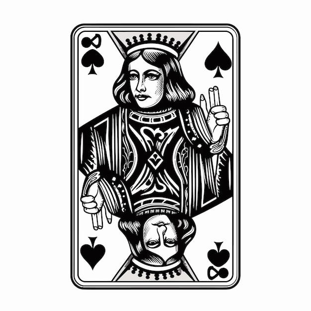 Vector king playing card drawing