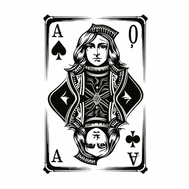 Vector king playing card drawing