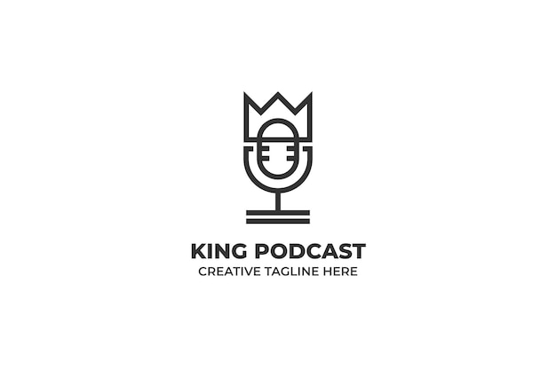 Vector king podcast minimalist logo business