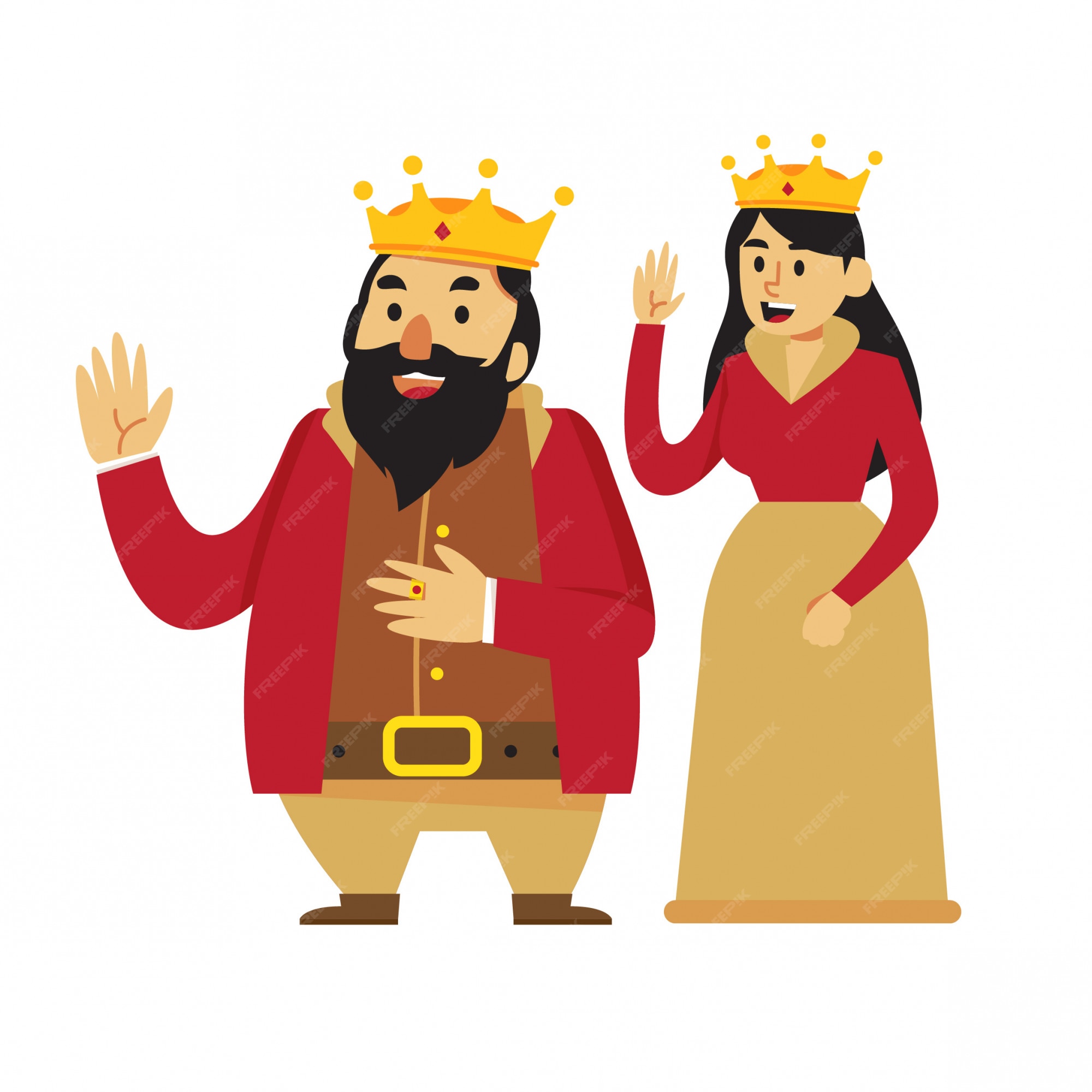 Premium Vector | King and queen cartoon