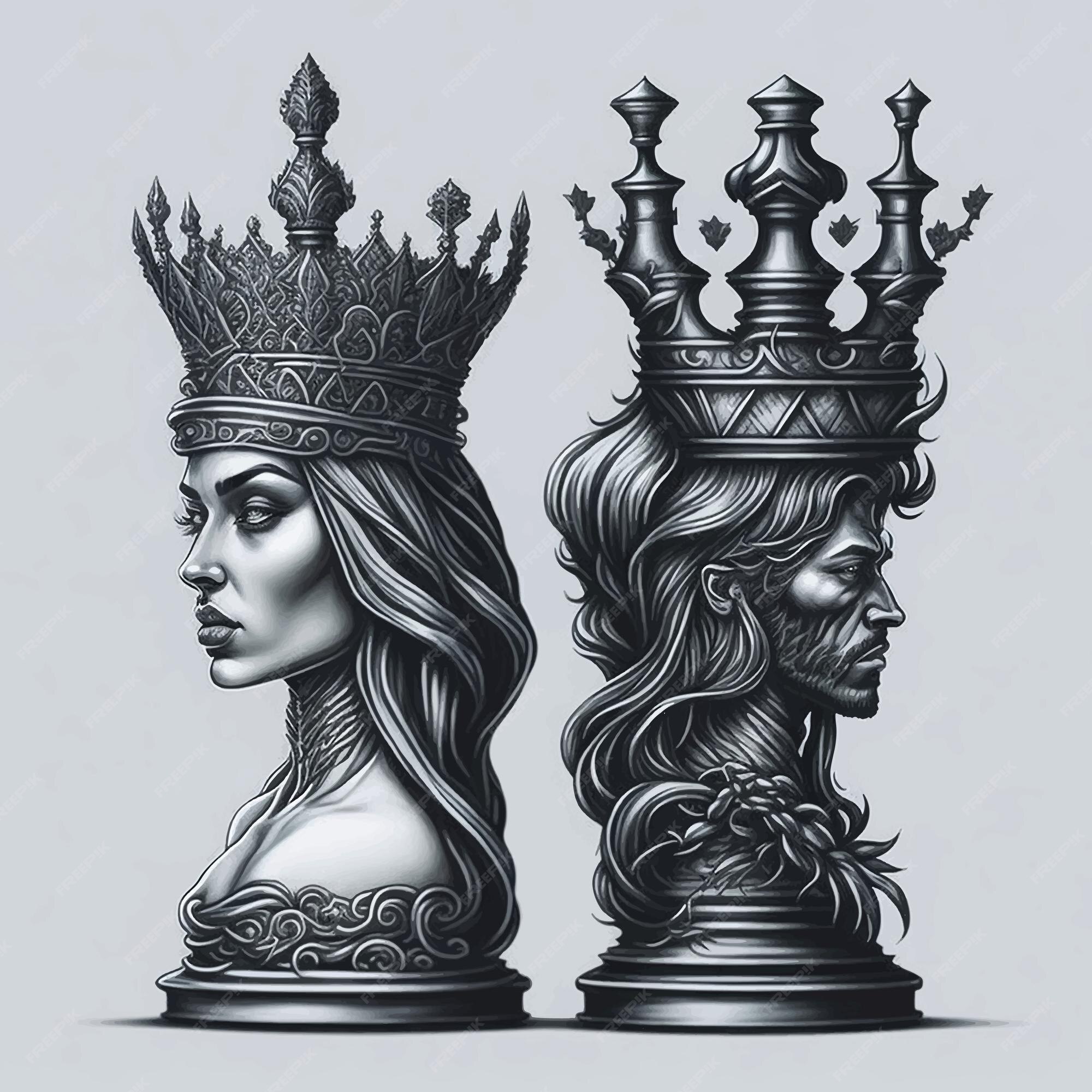 Chess king queen Royalty Free Vector Image - VectorStock