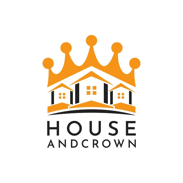 King Queen Crown House Real Estate Building Apartment Premium Elegant Luxury logo design