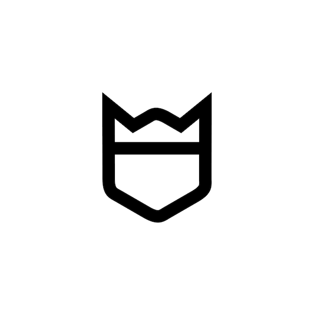 Король королева корона письмо богатства w логотип простой минималистский контур