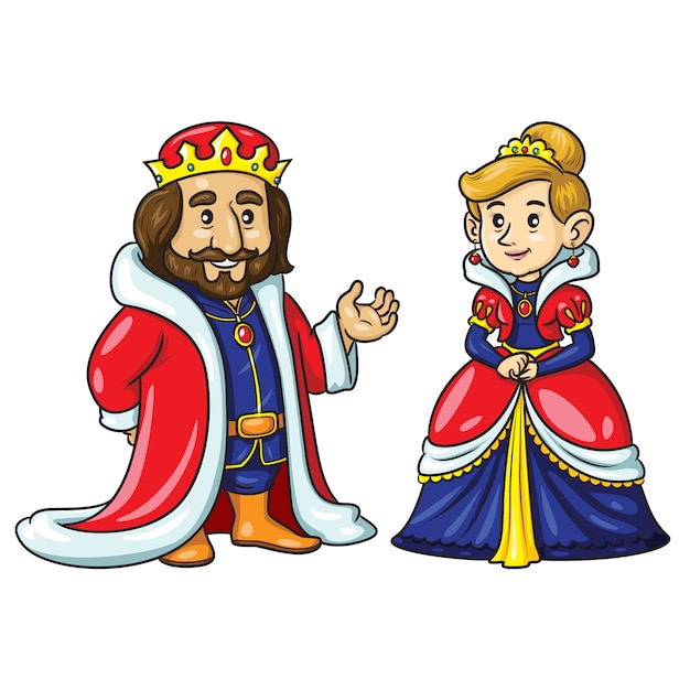 King queen cute cartoon