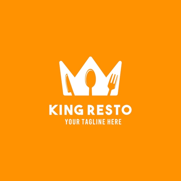 King restaurant vlakke stijl ontwerp symbool logo illustratie sjabloon