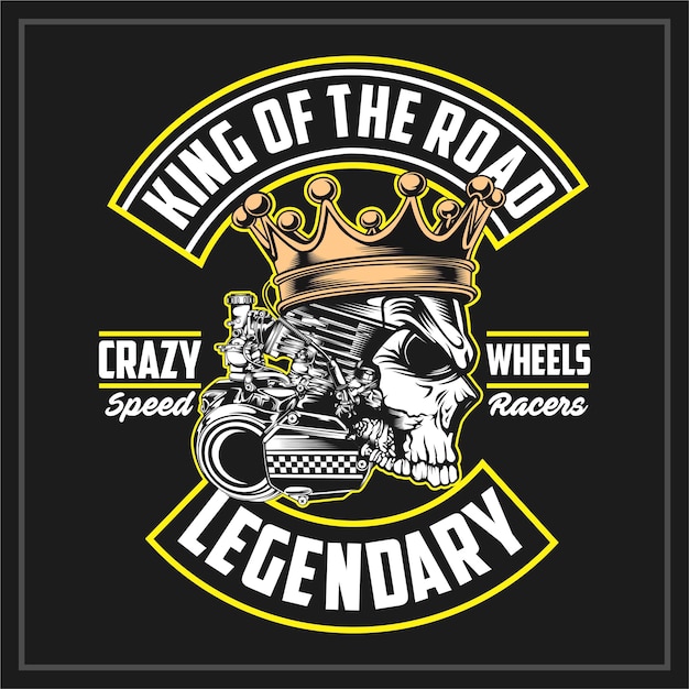 Vettore king of the road, emblema vintage