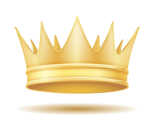 Vector king royal golden crown vector illustration isolated on white background