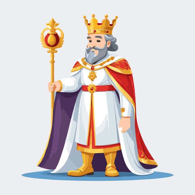 Vector king in royal robes vector on white background