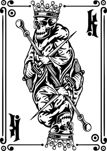 Carta da gioco king skeleteon