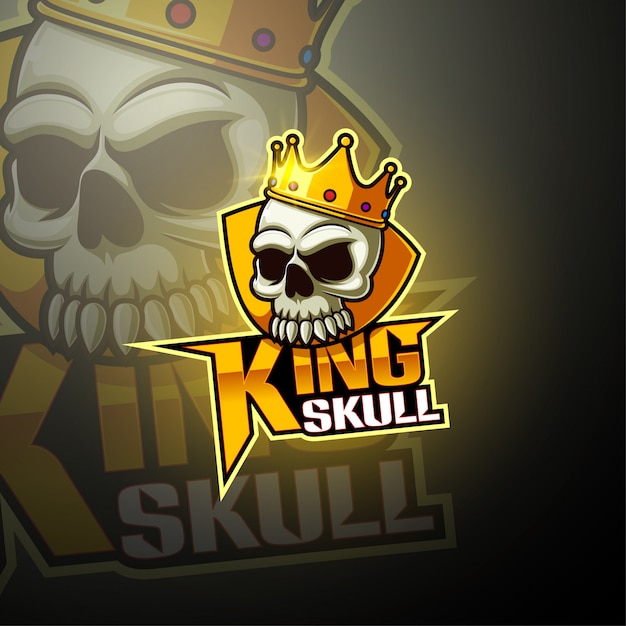 King skull esport mascot logo design