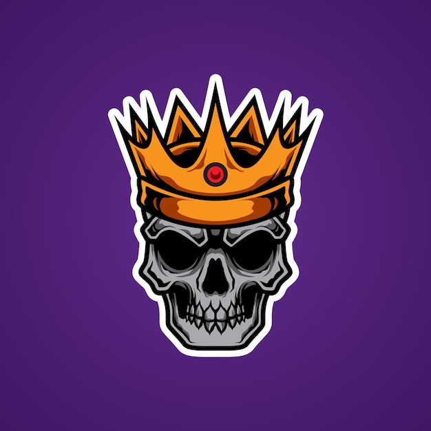 King skull head halloween e sport logo