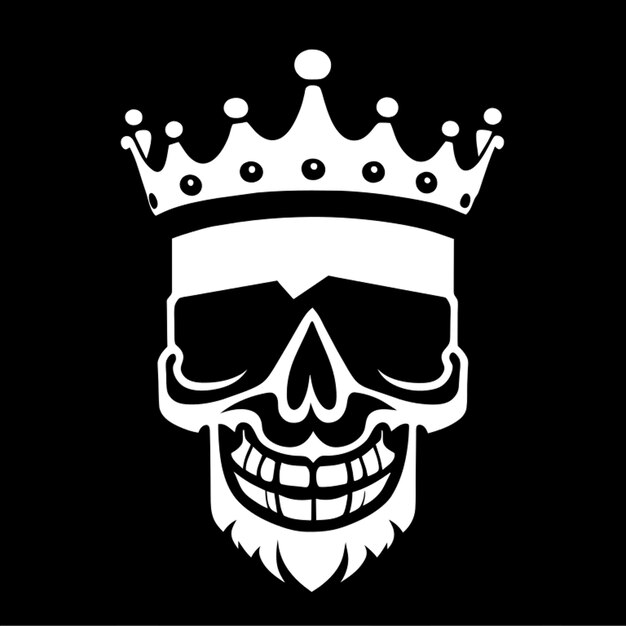 Vector king skull vector illustratie cartoon.