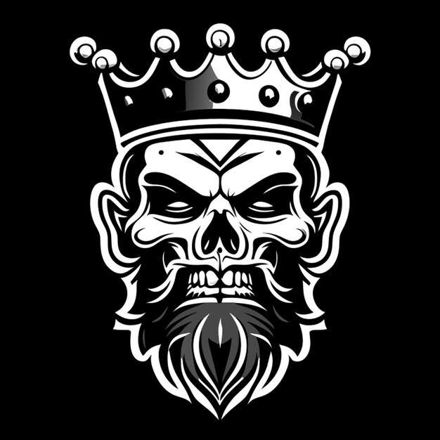 Vector king skull vector illustration cartoon