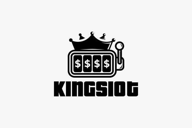 King slot logo казино король логотип корона и концепция казино рулетки