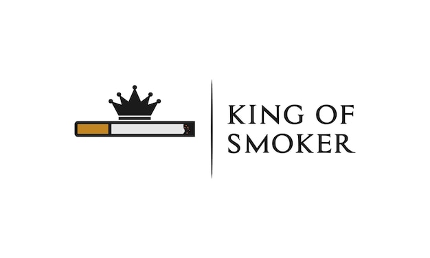 Disegno del logo del re del fumatore su sfondo isolato