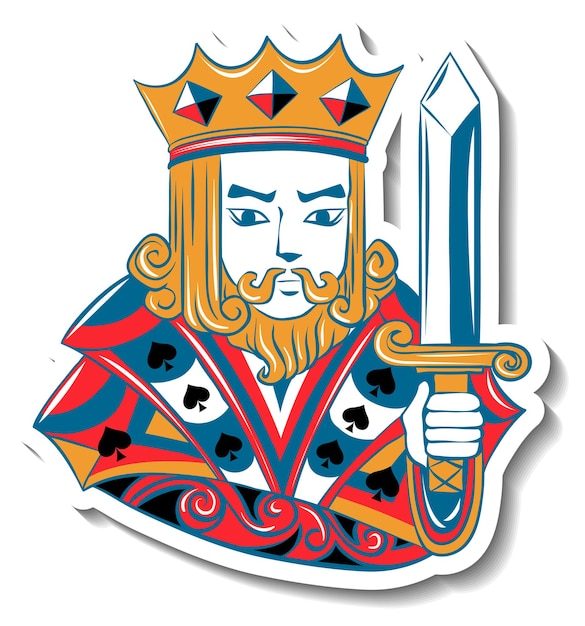 Vector king speelkaart karakter sticker