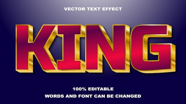 King style editable text effect