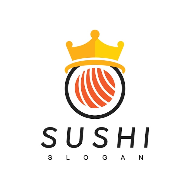 King sushi logo design template