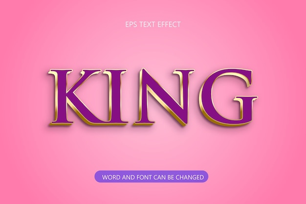 Vector king text effect