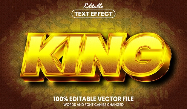 King 텍스트, 글꼴 스타일 편집 가능한 텍스트 효과