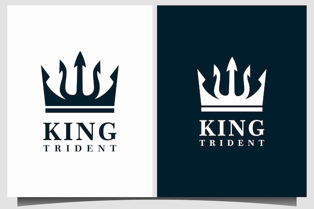 Vector king trident logo design vector template