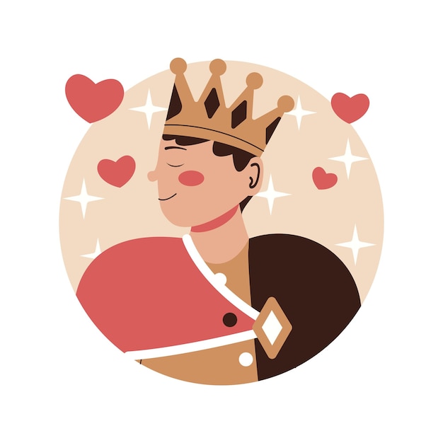 The king vector self esteem illustration