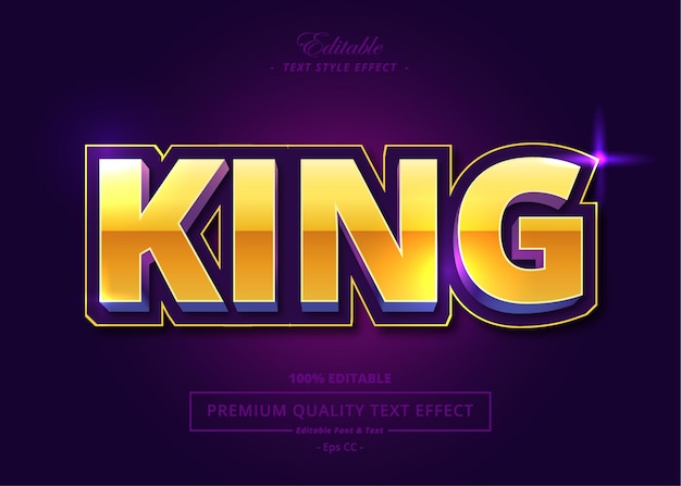 King vector text style effect