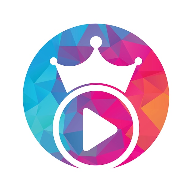 Шаблон векторного логотипа King Video Королевский вектор дизайна логотипа фильма