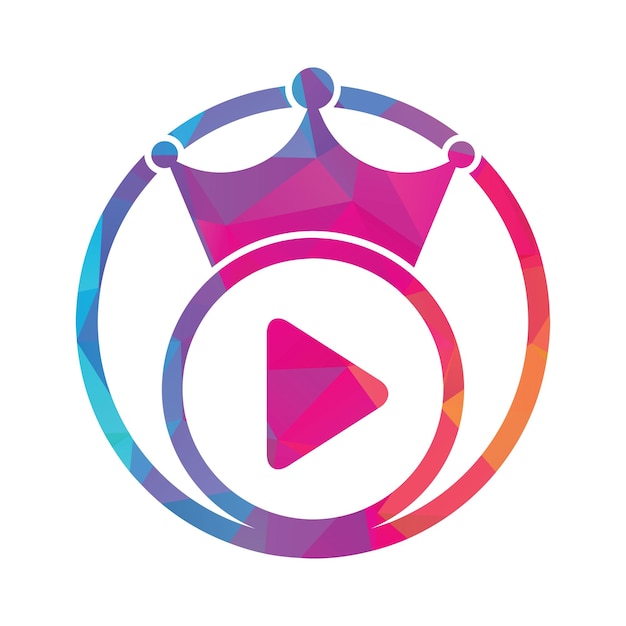 Vector king video vector logo design template royal film logo design vector