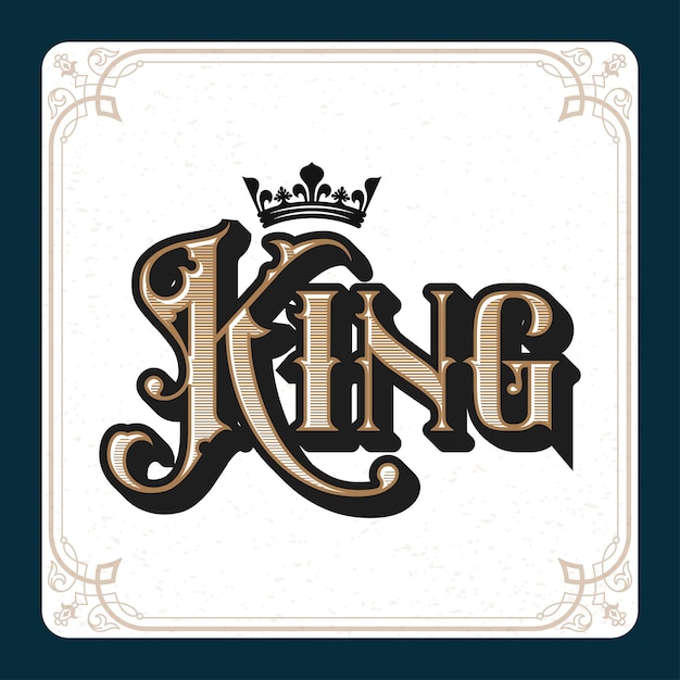 King Vintage tekstontwerp