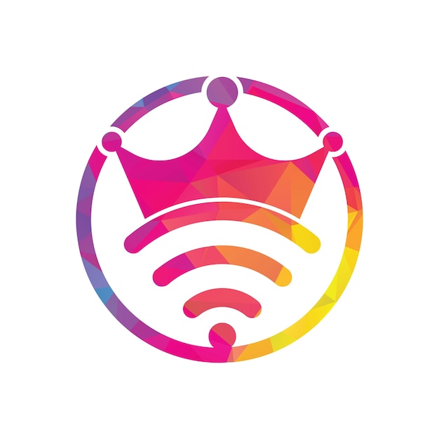 King Wifi Logo template Vector Crown en wifi vector logo template