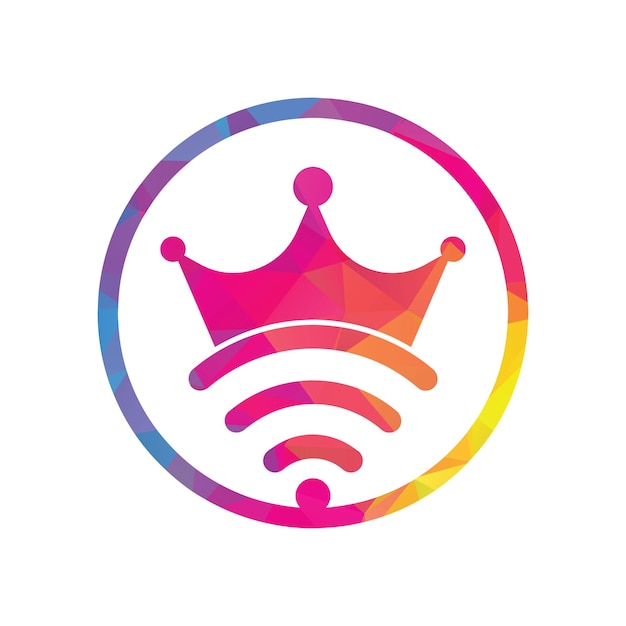 King Wifi Logo template Vector Crown en wifi vector logo template