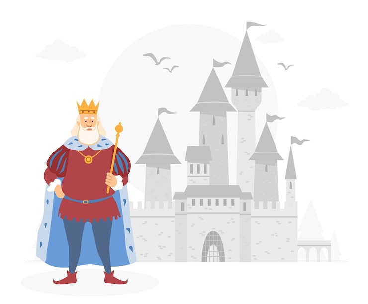 Vector king with castle