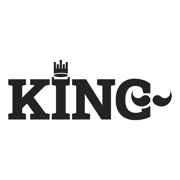 Vector king with crown and mustache logo